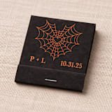 "Custom Spiderweb Heart Matchbook (Set of 50)" - Matchbooks and Matches in black by Papel Custom Design