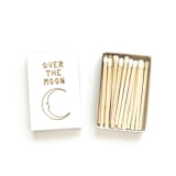 "Over the Moon Matchbox, Gold on White" - Matchbooks and Matches in white by Jessica Cunningham