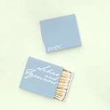 "Bold Script Matchbox, set of 100" - Matchbooks and Matches in blue by ForYourParty