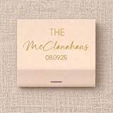 "Custom Script Name Matchbook (Set of 50)" - Matchbooks and Matches in beige by Papel Custom Design