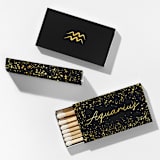 "Aquarius Matchboxes, Black and Gold, Pack of 4" - Matchbooks and Matches in natural by ForYourParty