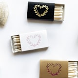 "Wild at Heart Matchbox, Gold on Black" - Matchbooks and Matches in black by Jessica Cunningham