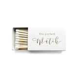 "The Perfect Match Matchbox, Gold on White" - Matchbooks and Matches in gold by Jessica Cunningham