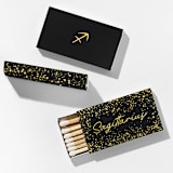 "Sagittarius Matchboxes, Black and Gold, Pack of 4" - Matchbooks and Matches in natural by ForYourParty
