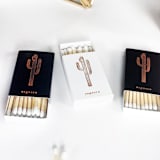 "Saguaro Cactus Matchbox, Copper on Black" - Matchbooks and Matches in black by Jessica Cunningham