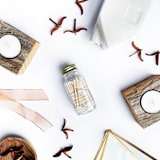 "Geometric Jar Matches" - Matchbooks and Matches in white by Jessica Cunningham