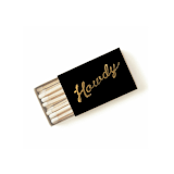 "Howdy Matchbox, Gold on Black" - Matchbooks and Matches in black by Jessica Cunningham