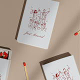 "Just Married Chair Lift Customizable Matchboxes | Set of 50" - Matchbooks and Matches in blue by Paper Haven