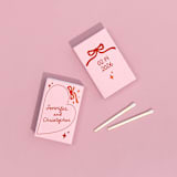 "Hand-drawn Heart & Bow Matchboxes, set of 100" - Matchbooks and Matches in pink by ForYourParty