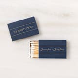 "Line Frame Script Names Matchbox, set of 100" - Matchbooks and Matches in blue by ForYourParty