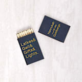 "Custom Latkes & Gelt & Gifts & Lights Matchbox, set of 100" - Matchbooks and Matches in blue by ForYourParty
