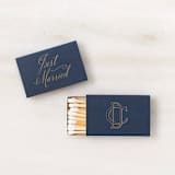 "Linked Initials Wedding Matchbox, set of 100" - Matchbooks and Matches in blue by ForYourParty