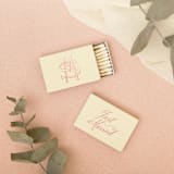 "Linked Initials Wedding Matchbox, set of 100" - Matchbooks and Matches in blue by ForYourParty