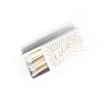 "Celebrate Matchbox, Gold on White" - Matchbooks and Matches in white by Jessica Cunningham