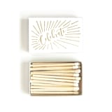 "Celebrate Matchbox, Gold on White" - Matchbooks and Matches in white by Jessica Cunningham