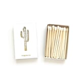 "Saguaro Cactus Matchbox, Gold on White" - Matchbooks and Matches in white by Jessica Cunningham