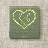 "Custom Heart Initials Matchbook (Set of 50)" - Matchbooks and Matches in green by Papel Custom Design
