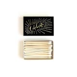 "Celebrate Matchbox, Gold on Black" - Matchbooks and Matches in black by Jessica Cunningham