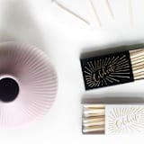 "Celebrate Matchbox, Gold on Black" - Matchbooks and Matches in black by Jessica Cunningham