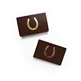 "Lucky Horseshoe Matchbox, Gold on Brown" - Matchbooks and Matches in brown by Jessica Cunningham