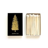 "Noble Fir Tree Matchbox, Gold on Black" - Matchbooks and Matches in gold by Jessica Cunningham