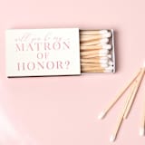 "Will You Be My Matron of Honor Matchbox" - Matchbooks and Matches in pink by Tea and Becky