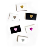 "Classic Heart Matchbox, Gold on Black" - Matchbooks and Matches in white by Jessica Cunningham