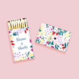 "Custom Cuppa Love Birds Hand Drawn Floral Matchboxes, set of 100" - Matchbooks and Matches in multicolor by ForYourParty