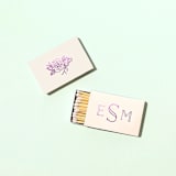"Monogram Flower Matchbox, set of 100" - Matchbooks and Matches in natural by ForYourParty