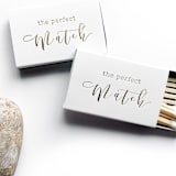 "The Perfect Match Matchbox, Gold on White" - Matchbooks and Matches in white by Jessica Cunningham