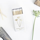 "Queen Anne's Lace Matchbox, Gold on White" - Matchbooks and Matches in white by Jessica Cunningham