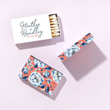 "Personalized Painted Floral Script Names Matchboxes, set of 100" - Matchbooks and Matches in multicolor by ForYourParty