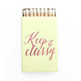 "Keep It Classy Matchbox" - Matchbooks and Matches in green by Tea and Becky