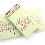 "Keep It Classy Matchbox" - Matchbooks and Matches in green by Tea and Becky