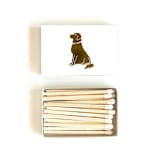 "Labrador Retriever Dog Matchbox, Gold on White" - Matchbooks and Matches in white by Jessica Cunningham