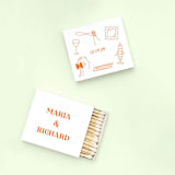 "Pasta Party Hand Drawn Matchbox, set of 100" - Matchbooks and Matches in white by ForYourParty