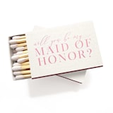 "Will You Be My Maid of Honor Matchbox" - Matchbooks and Matches in pink by Tea and Becky