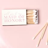 "Will You Be My Maid of Honor Matchbox" - Matchbooks and Matches in pink by Tea and Becky