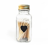 "Classic Heart Match Jar" - Matchbooks and Matches in clear by Jessica Cunningham