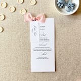 "Blush Pink Wedding Menus with Name Cards | Set Of 10" - Menus in pink by Cotton and Bow