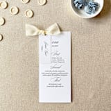 "Ivory Wedding Menus with Place Cards | Set Of 10" - Menus in white by Cotton and Bow
