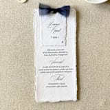 "Navy Blue Rehearsal Dinner Menus with Name Cards | Handmade paper | Set Of 10" - Menus in blue by Cotton and Bow