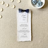 "Navy Blue Rehearsal Dinner Menus with Name Cards | Handmade paper | Set Of 10" - Menus in blue by Cotton and Bow