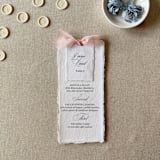 "Blush Pink Shower Menus with Name Cards | Handmade paper | Set Of 10" - Menus in pink by Cotton and Bow