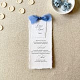 "Dusty Blue Dinner Menus with Name Cards | Handmade paper | Set Of 10" - Menus in blue by Cotton and Bow