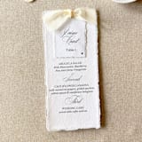 "Ivory Wedding Menus with Name Cards | Handmade paper | Set Of 10" - Menus in white by Cotton and Bow