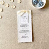 "Ivory Wedding Menus with Name Cards | Handmade paper | Set Of 10" - Menus in white by Cotton and Bow