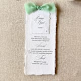 "Sage Green Menus with Name Cards | Handmade paper | Set Of 10" - Menus in green by Cotton and Bow