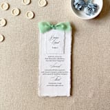 "Sage Green Menus with Name Cards | Handmade paper | Set Of 10" - Menus in green by Cotton and Bow