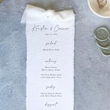 "Handmade Paper Menus With Ivory Bow | Set Of 10 | Custom Text" - Menus in white by Cotton and Bow